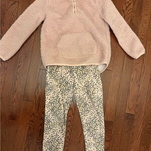 Carters fleece lined leggings and sherpa top outfit size 7